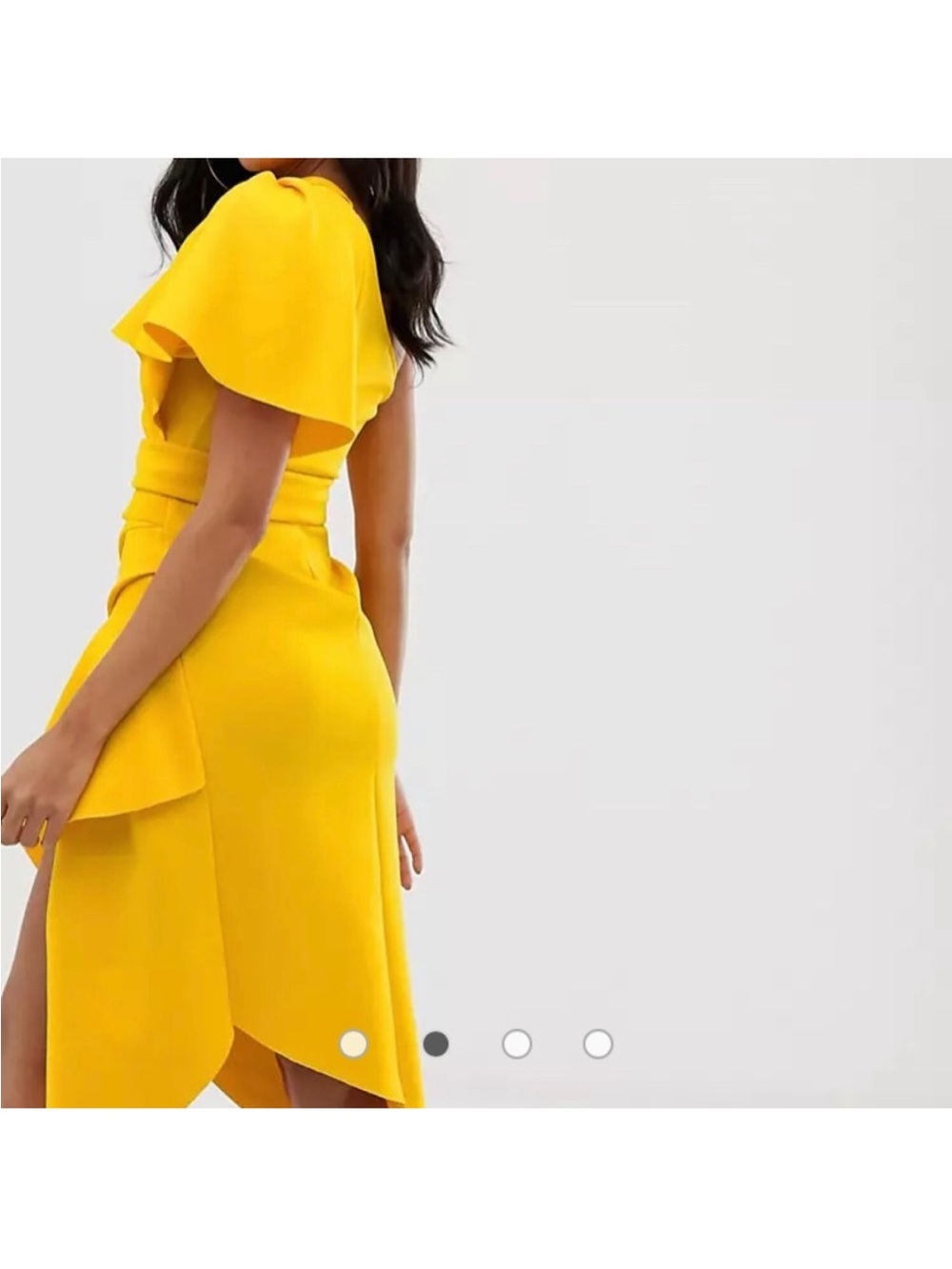 ASOS Design One Shoulder Belted Dress Tuck Detail - Picture 5 of 14
